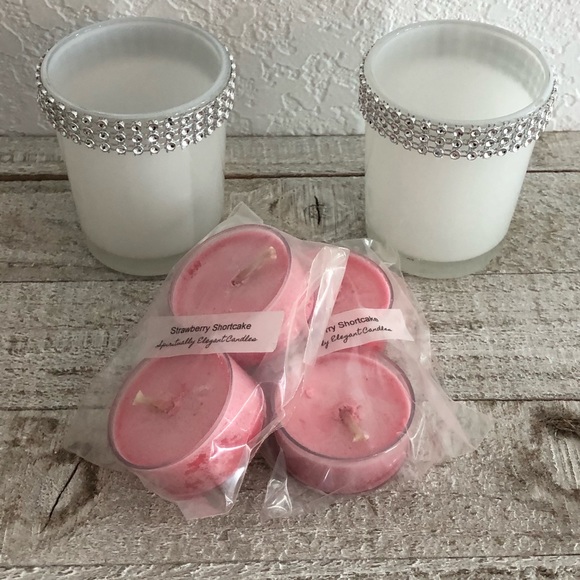Strawberry 🍓 Shortcake Soy Tealights | 4 Pack - Picture 2 of 3